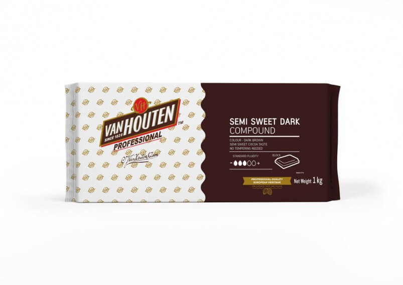 Buy Van Houten Semi Sweet Dark Chocolate Compound online in India Forno