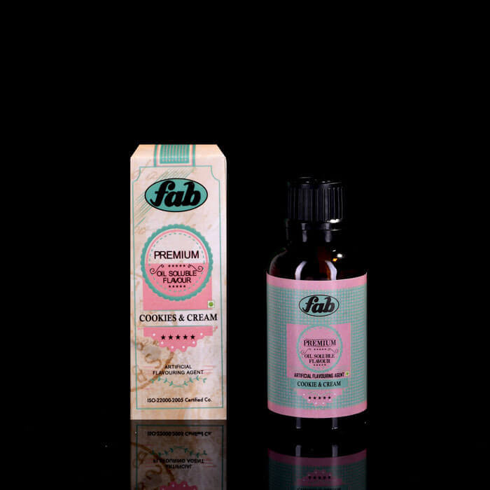 Fab Premium Cookies Cream Food Essence and Oil Soluble Flavour 30 ML